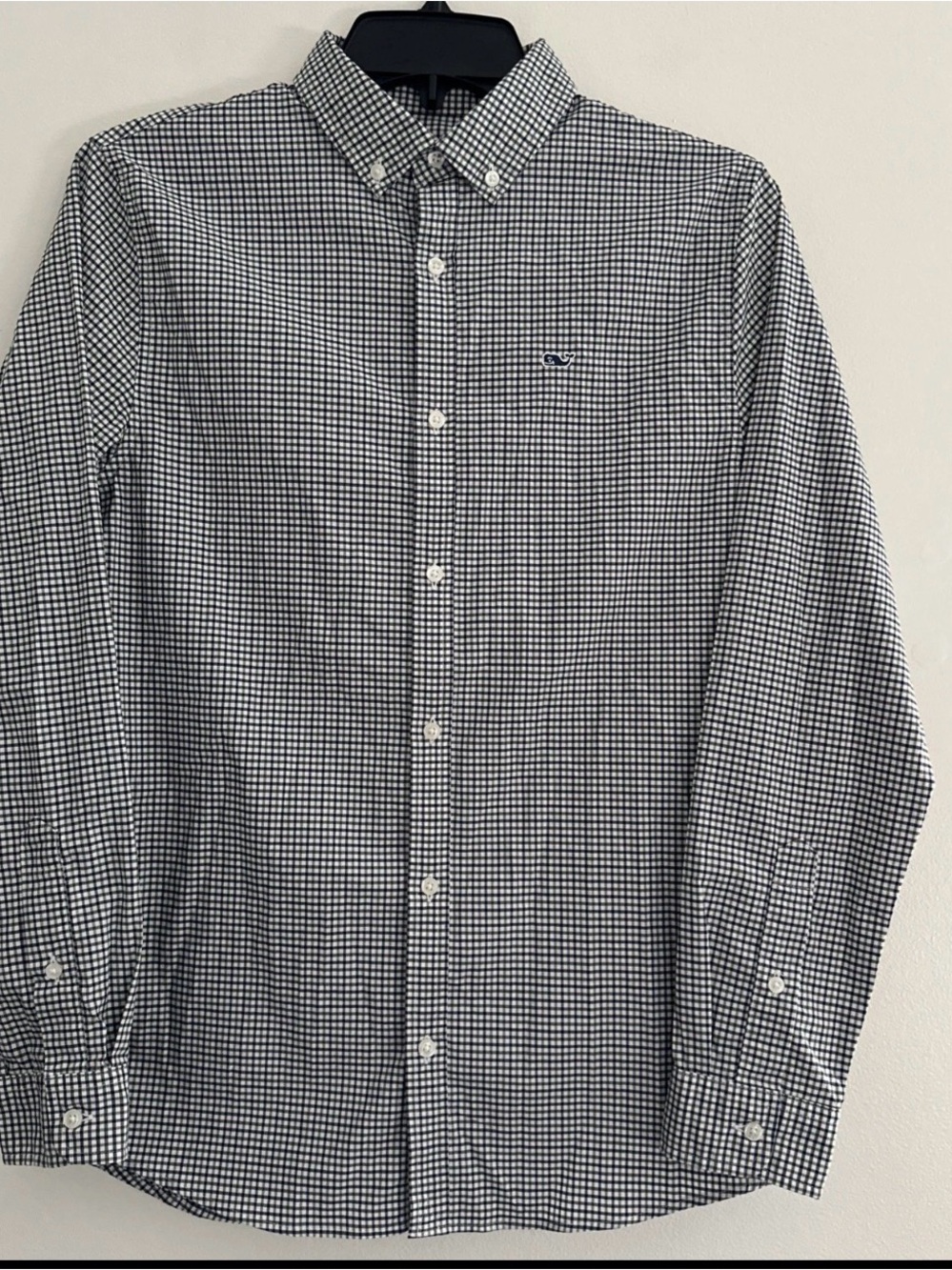 Vineyard Vines Performance Shirt Boys Size L 16 Plaid On The Go Long Sleeve Logo